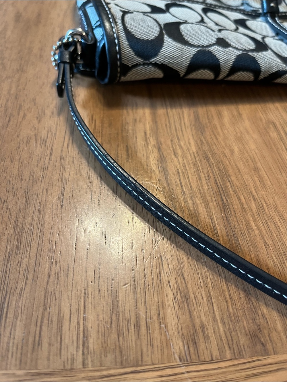 Coach Signature Black & Gray Hampton Clip Demi Shoulder Bag Vintage - Picture 10 of 16